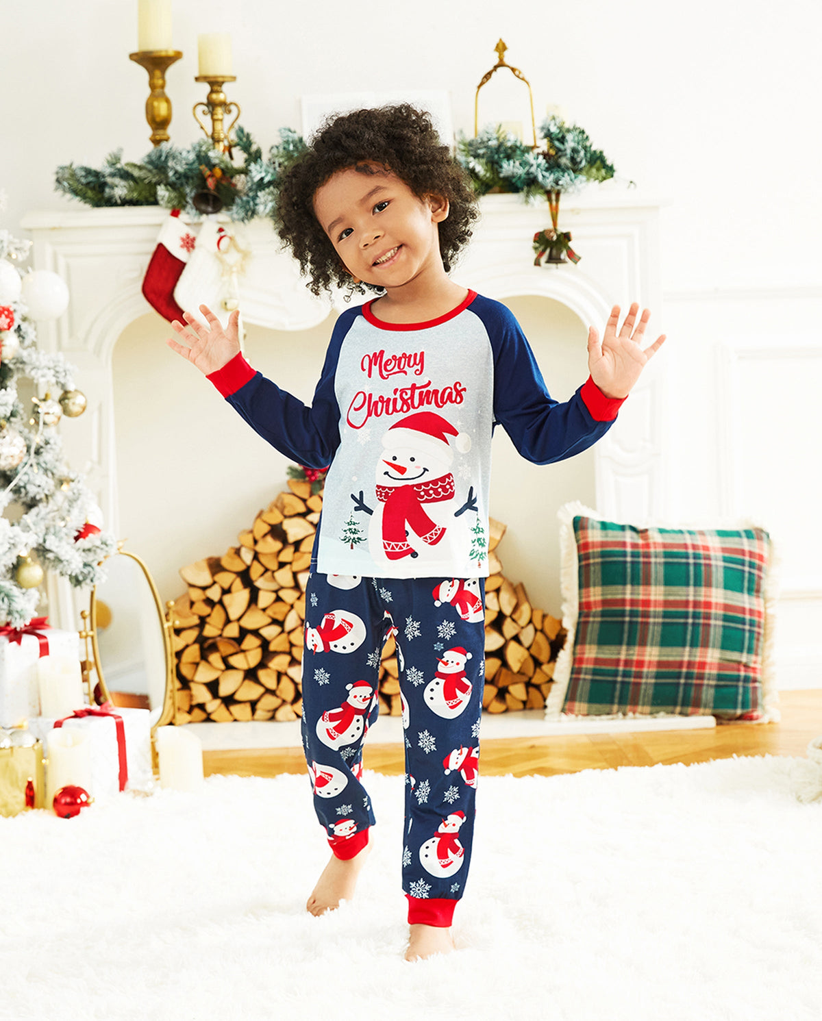 PatPat Matching Family Christmas Pajamas Snowman Print Colorblock