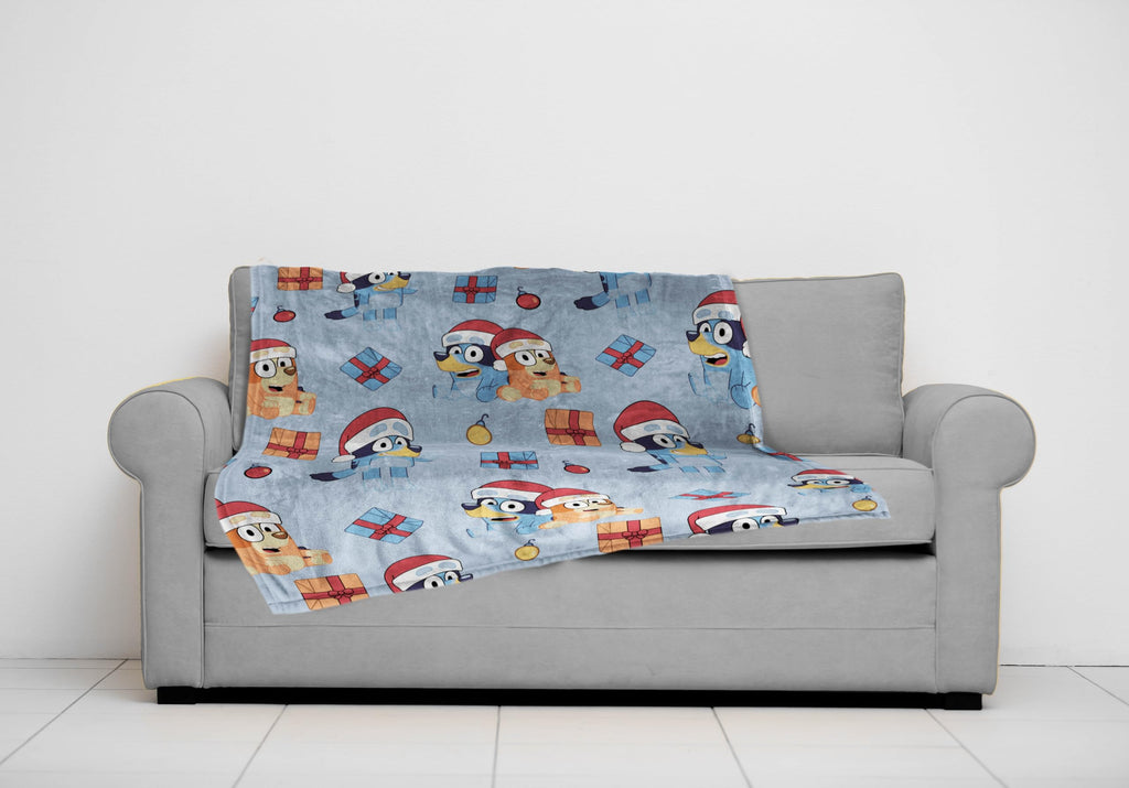 Jay Franco Kids Christmas Plush Throw Blanket – 50x70 Inches Soft & Cozy Fleece Throw for Holiday Bedroom & Couch Décor, Official Licensed Product, Blue - Bluey
