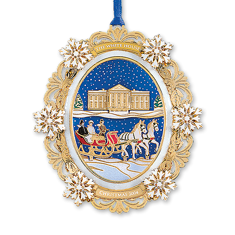 2004 White House Christmas Ornament, A First Family's Sleigh Ride