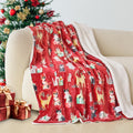 Mocassi Christmas Sherpa Throw with Flannel Fleece - 50 x 60 inches