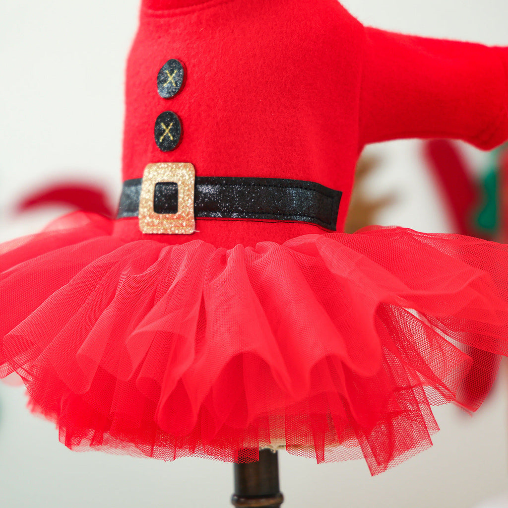 Santa Pattern Christmas Dog Cat Princess Dress