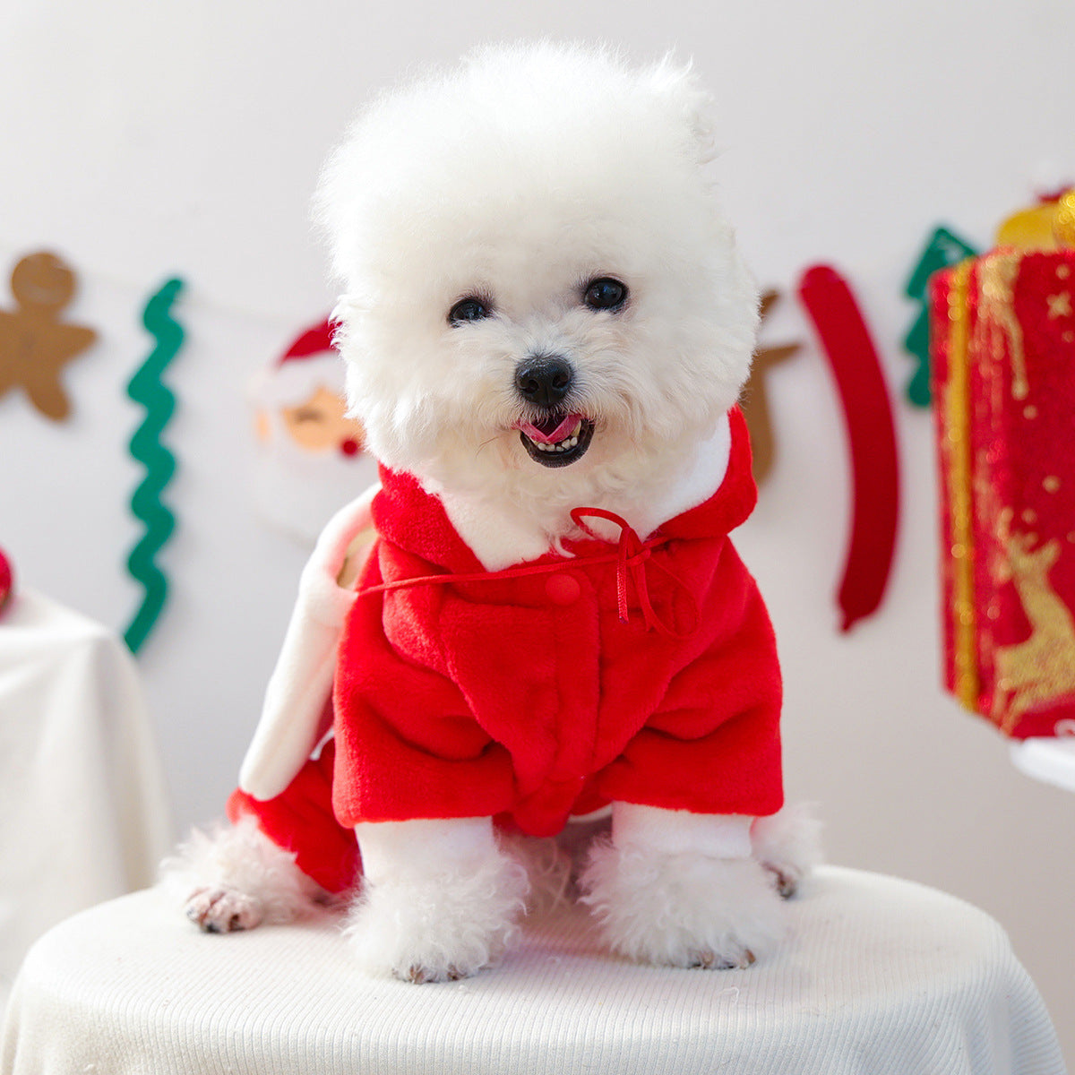 Christmas Santa Fleece Dog Cat Jumpsuits/Dress