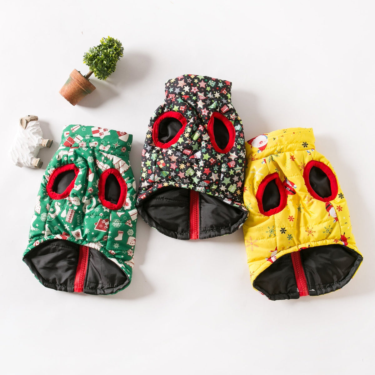 Christmas Star&Santa Printed Dog Jacket Vest