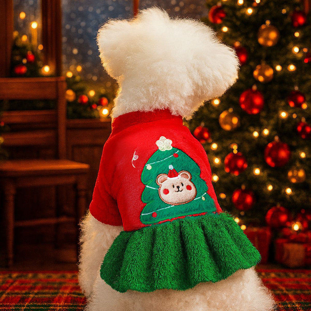 Christmas Tree Pattern Dog Cat Dress
