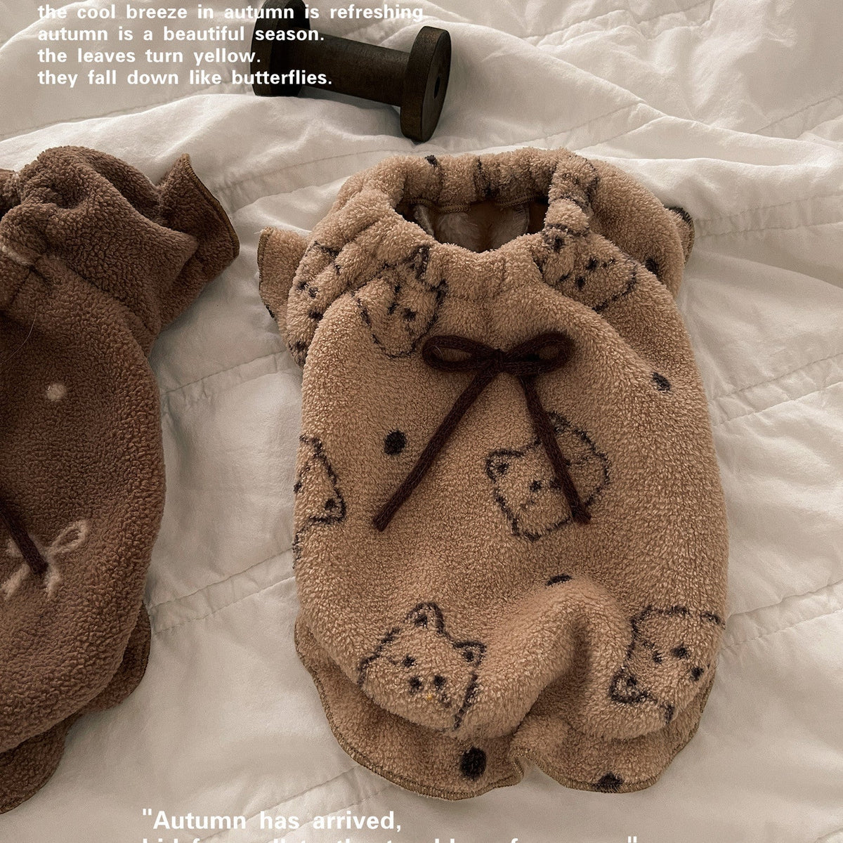 Puffy Soft Fleece Bow Dog Cat Pullover