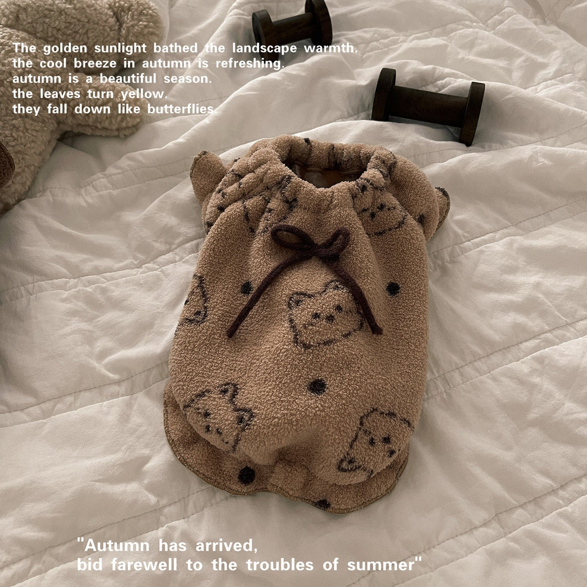 Puffy Soft Fleece Bow Dog Cat Pullover
