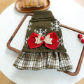 Christmas Bow Decor Dog Cat Knitted Dress