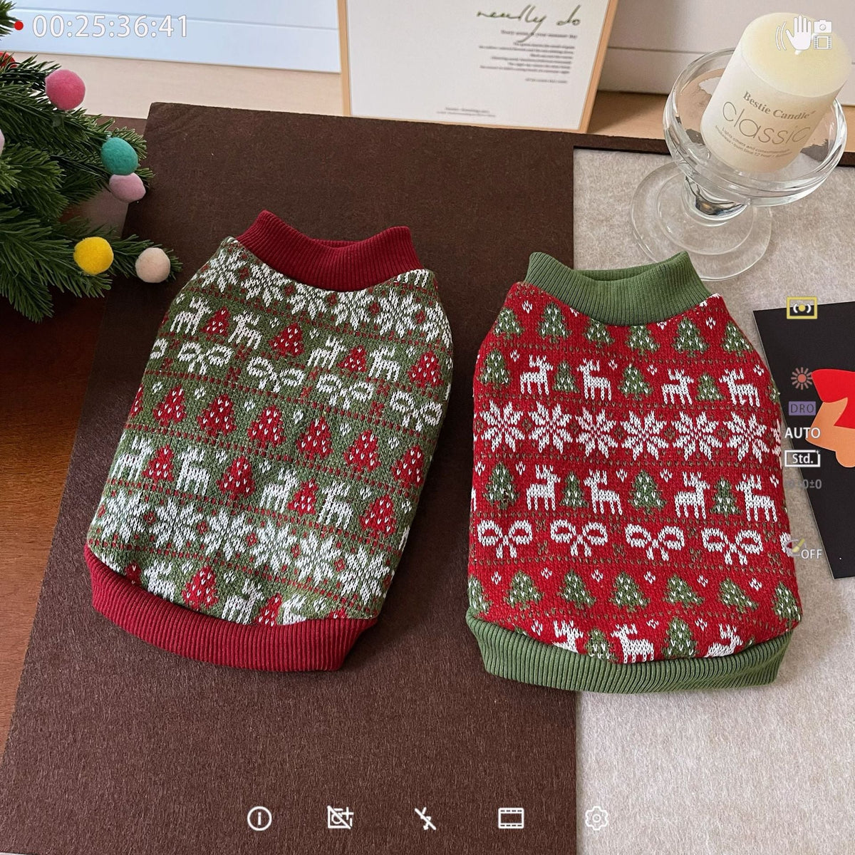 Christmas Elk Tree Pattern Dog Cat Hoodie