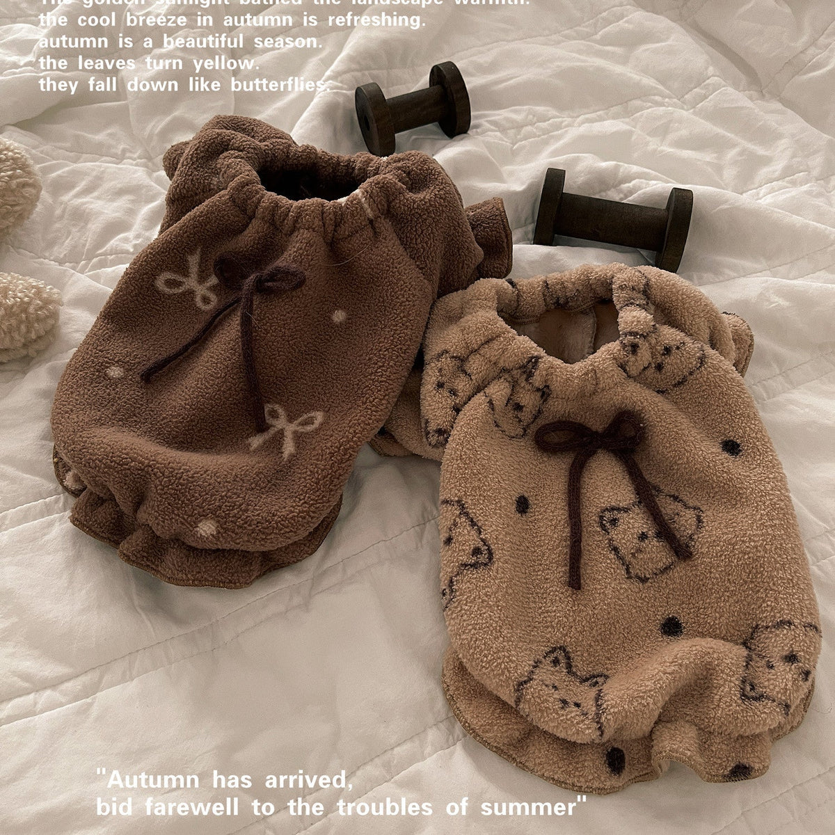 Puffy Soft Fleece Bow Dog Cat Pullover