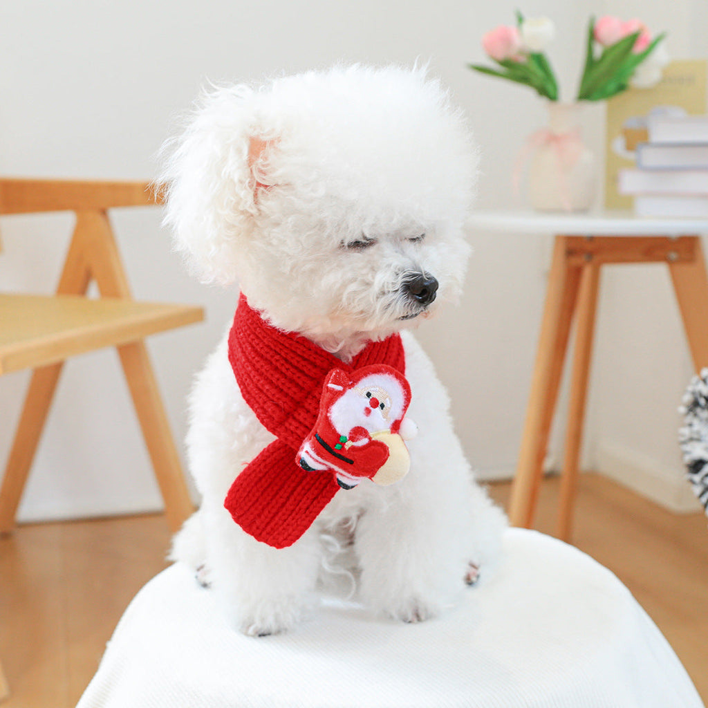 Christmas Santa/Elk Decor Dog Cat Scarf
