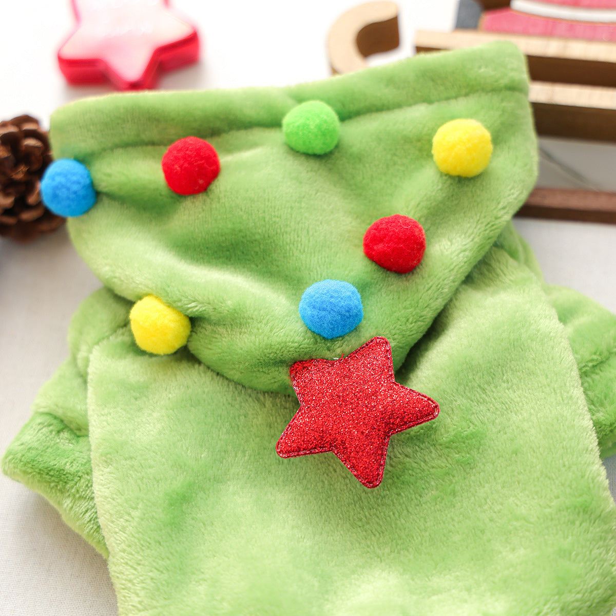 Christmas Tree Fleece Hooded Dog Cat Hoodie