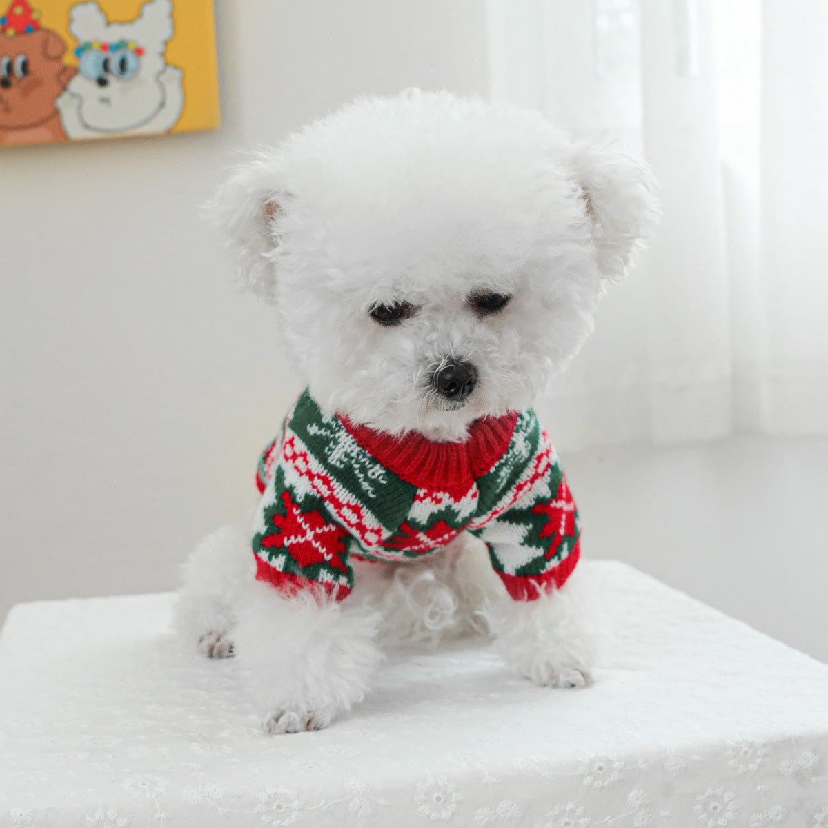 Christmas Elk/Bear Printed Knitted Dog Cat Sweater