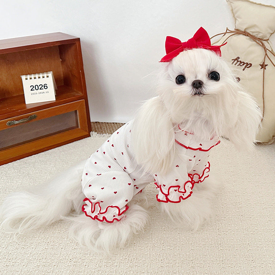 Sweet Heart Ruffled Dog Cat Dress/Jumpsuits