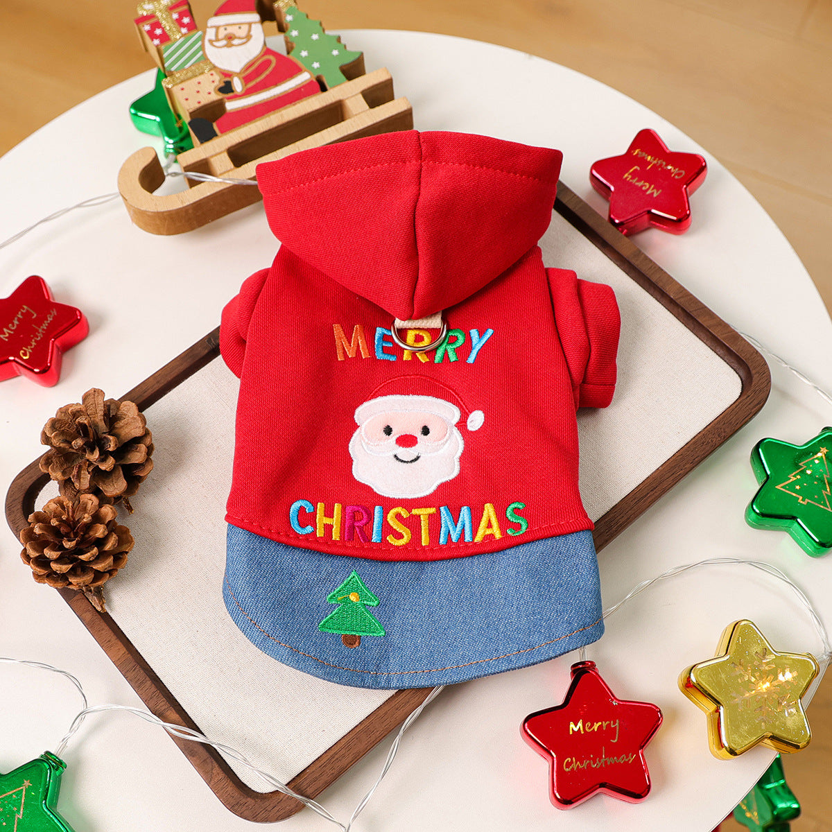 Christmas Tree Denim Dog Cat Dress/Jacket