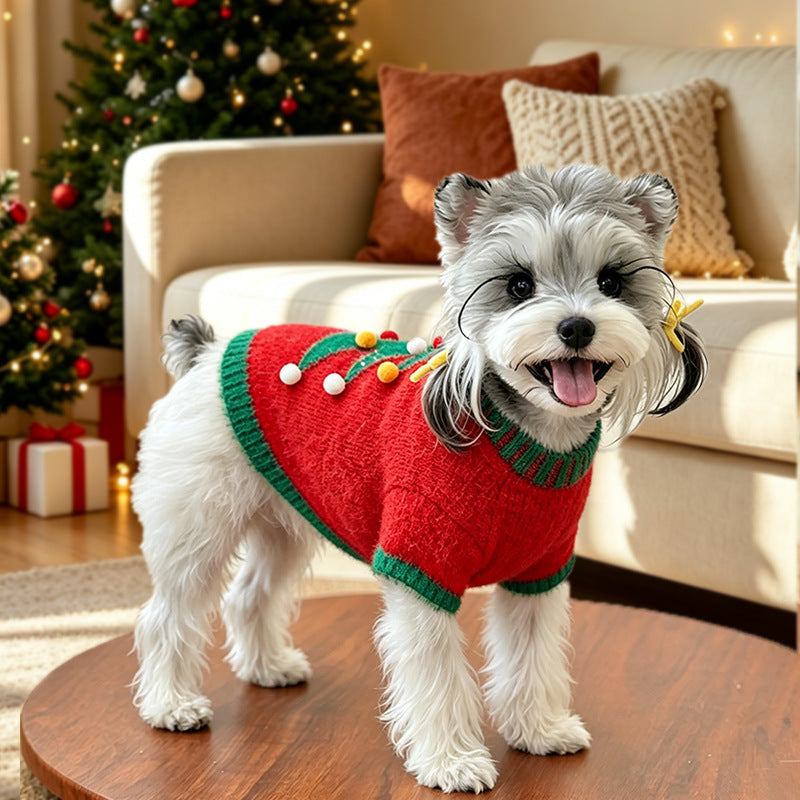 Christmas Tree Dot Decor Dog Cat Sweater