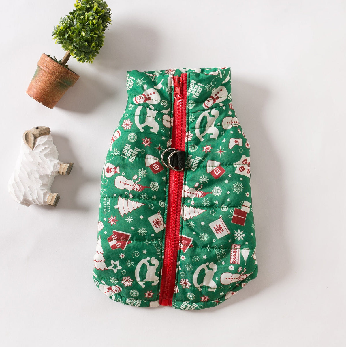 Christmas Star&Santa Printed Dog Jacket Vest