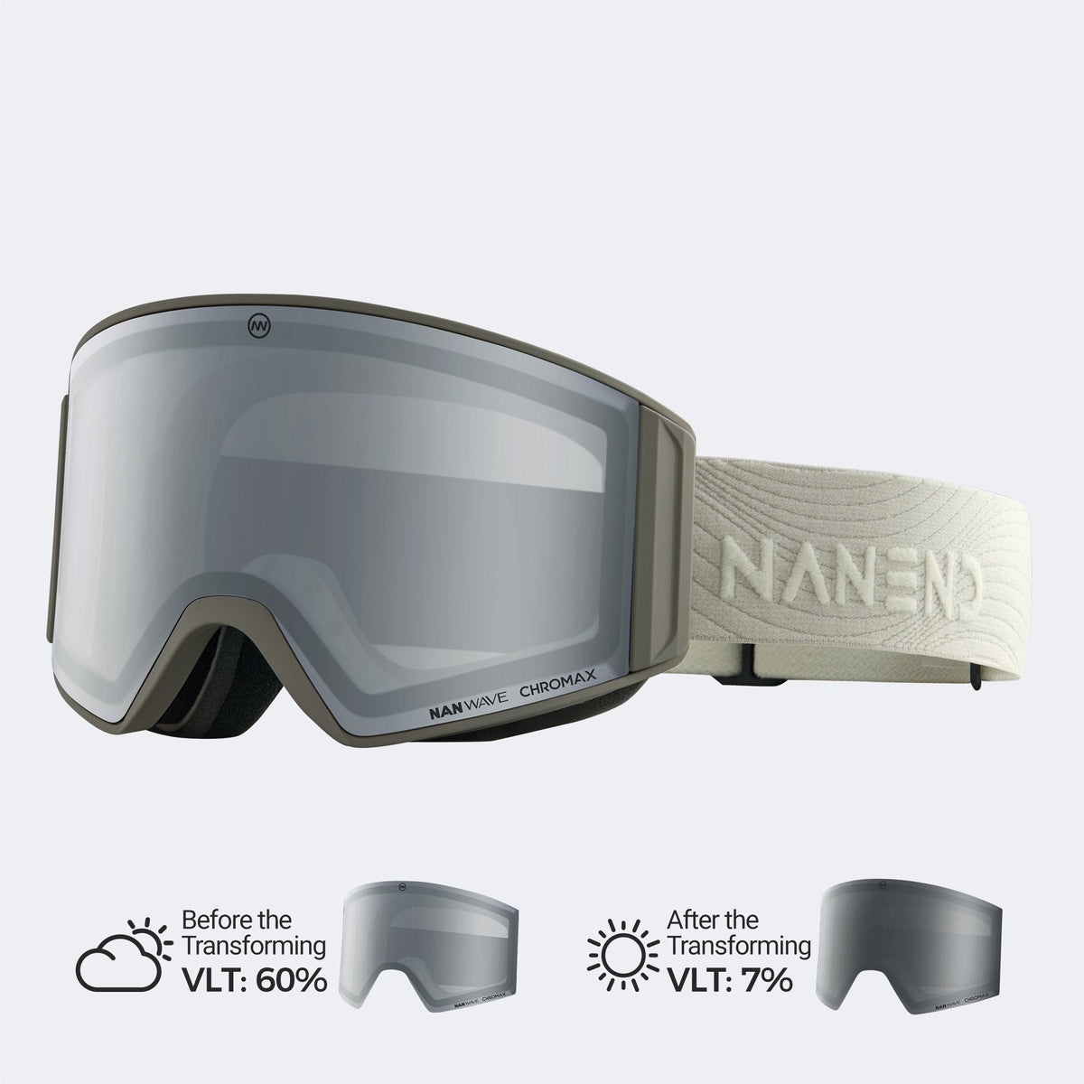 Color-changing push-top defogger Ski Goggles NG22max