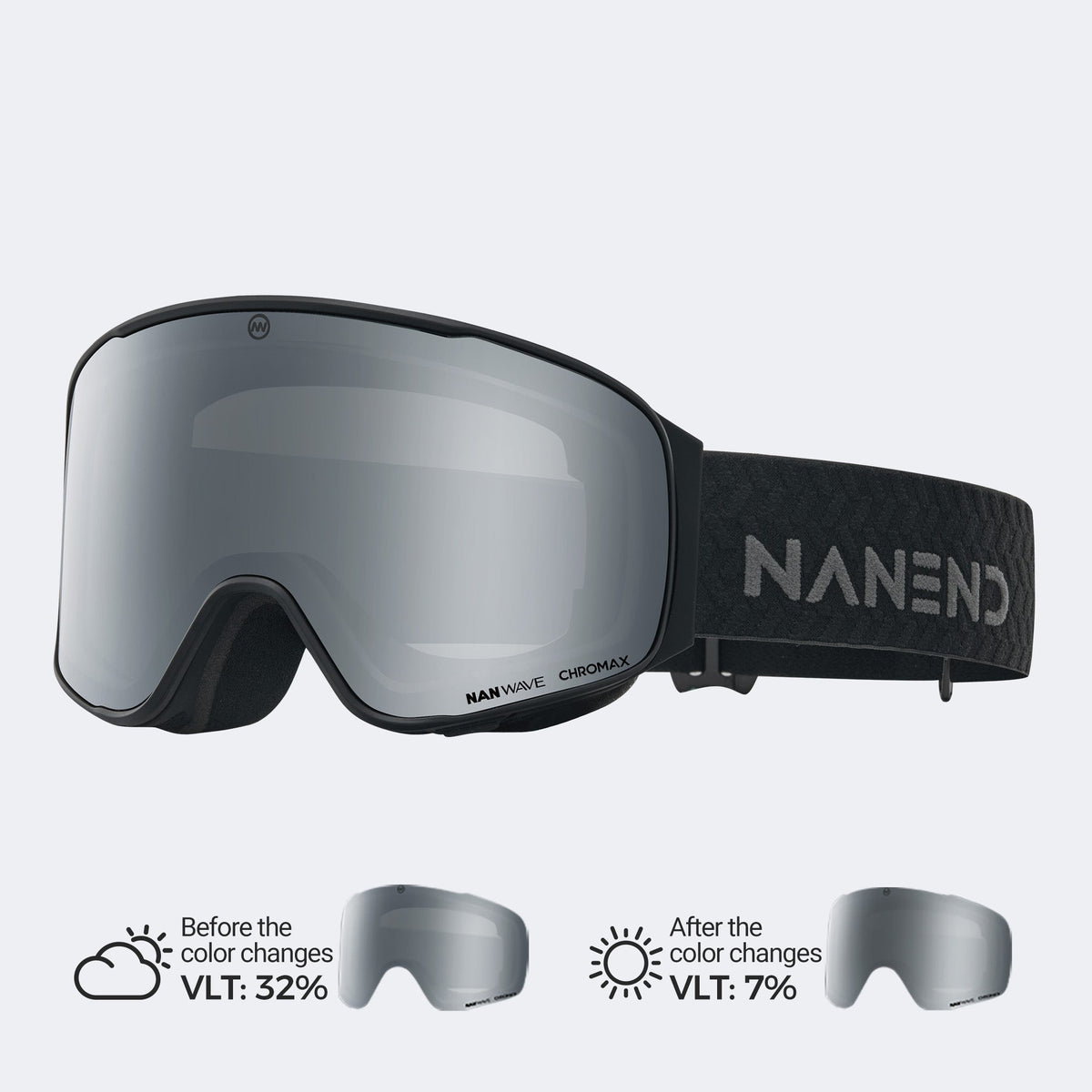 Small-framed, all-weather, photochromic flip-top Ski Goggles NG24MAX